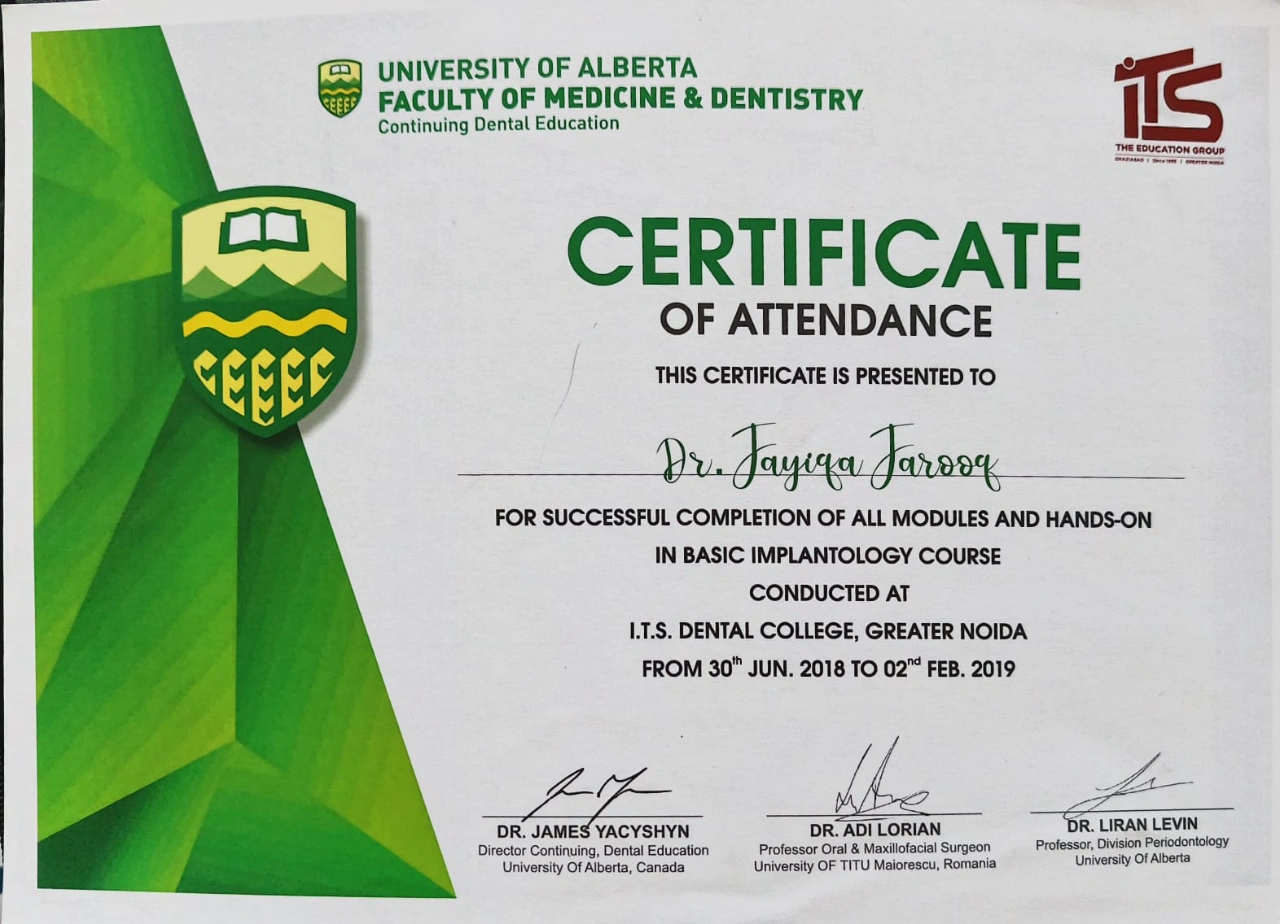 Basic Implantology Course, University of Alberta