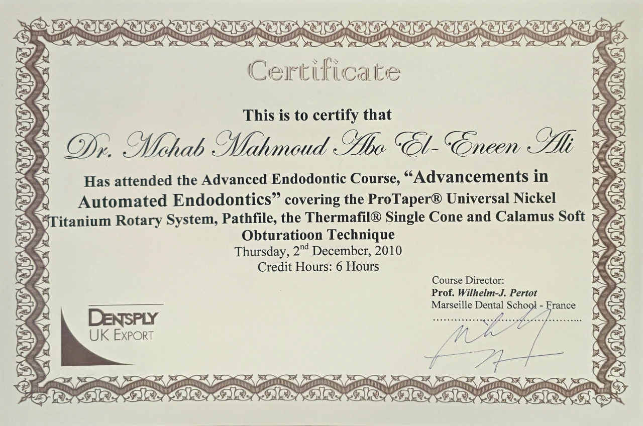 Advanced endodontic course "advancements in automated endodontics"